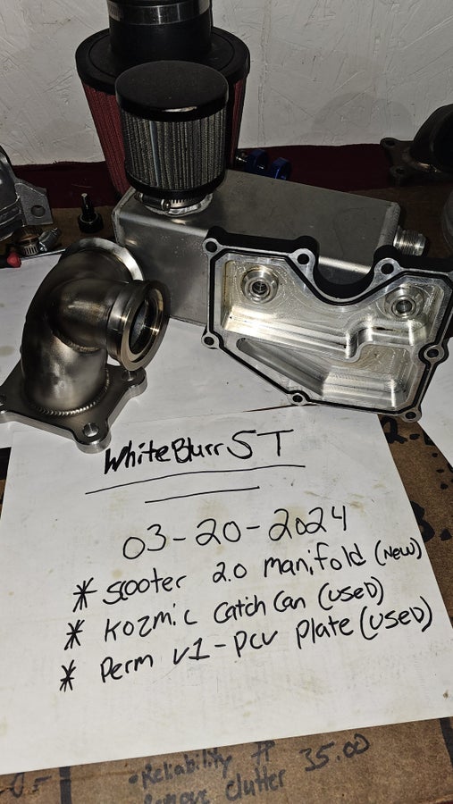 FOCUS ST Scooter Manifold (new) , kozmic breather catch can (used)  , perm v1 pcv used!